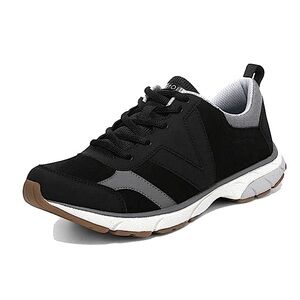 Vionic Women's Drift Zanny Waterproof Walking Tennis Shoe, Black/Grey, Size 9